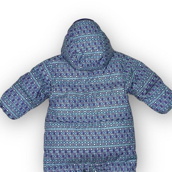 Columbia Bunting Blue Purple Hooded Down Filled Puffer Snow Suit Baby 3-6 Months - Picture 5 of 12